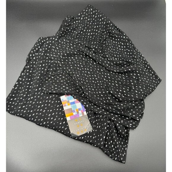 We Be Bop V-Neck Chiffon Fabric Black Silver Metallic Pullover Tunic 5X - Picture 1 of 5